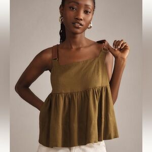 Anthropologie faux leather tank top